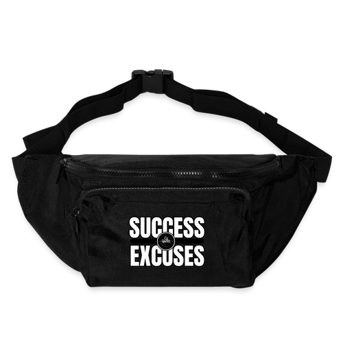 Success Over Excuses Large Crossbody Hip Bag - black