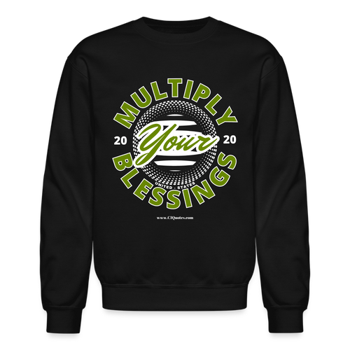 Multiply Crewneck Sweatshirt (White Outline) - black