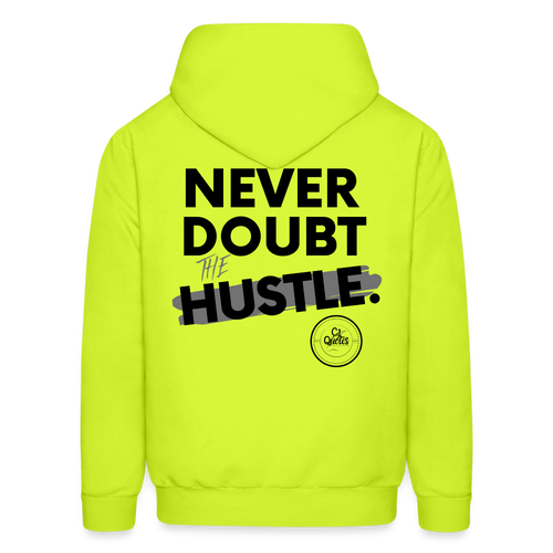 Never Doubt Hoodie (Black Print) - safety green