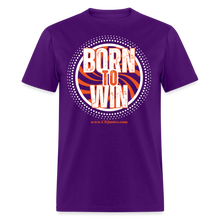 Load image into Gallery viewer, Born To Win Unisex Classic T-Shirt (White Print) - purple
