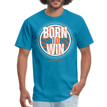 Load image into Gallery viewer, Born To Win Unisex Classic T-Shirt (White Print) - turquoise
