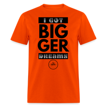 Load image into Gallery viewer, Bigger Dreams Unisex Classic T-Shirt (Black Print) - orange
