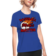 Load image into Gallery viewer, Baseball Mom&#39;s Women&#39;s Dri-Fit Performance T-Shirt - royal blue
