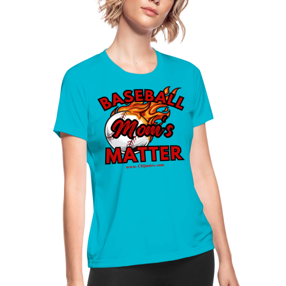 Baseball Mom's Women's Dri-Fit Performance T-Shirt - turquoise