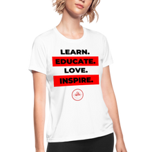 Load image into Gallery viewer, Learn &amp; Educate Women&#39;s Dri-Fit Performance T-Shirt - white
