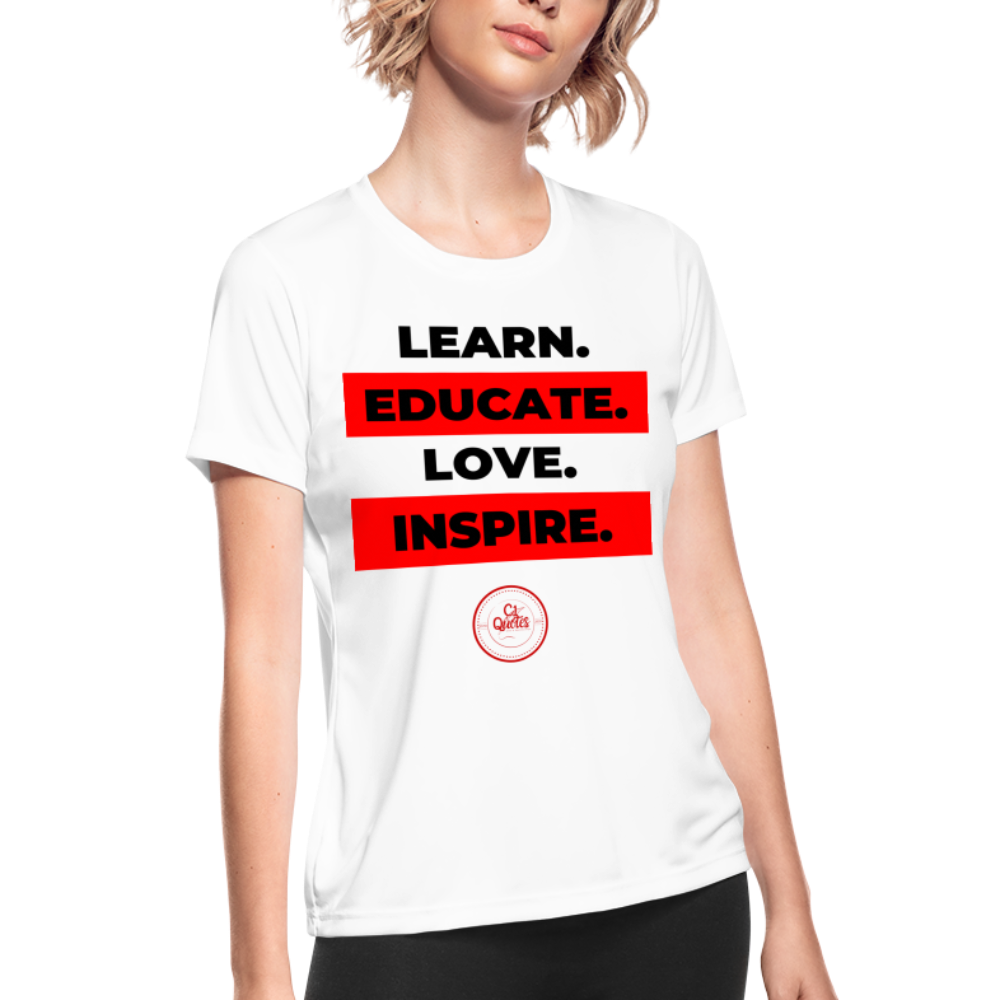 Learn & Educate Women's Dri-Fit Performance T-Shirt - white