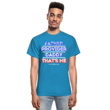 Load image into Gallery viewer, Father &amp; Provider T-Shirt (Black Trim, Soft Tee) - turquoise
