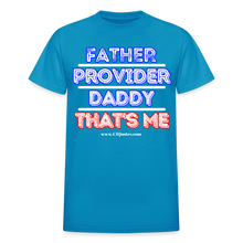 Load image into Gallery viewer, Father &amp; Provider T-Shirt (Black Trim, Soft Tee) - turquoise
