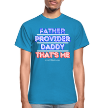 Load image into Gallery viewer, Father &amp; Provider T-Shirt (Black Trim, Soft Tee) - turquoise
