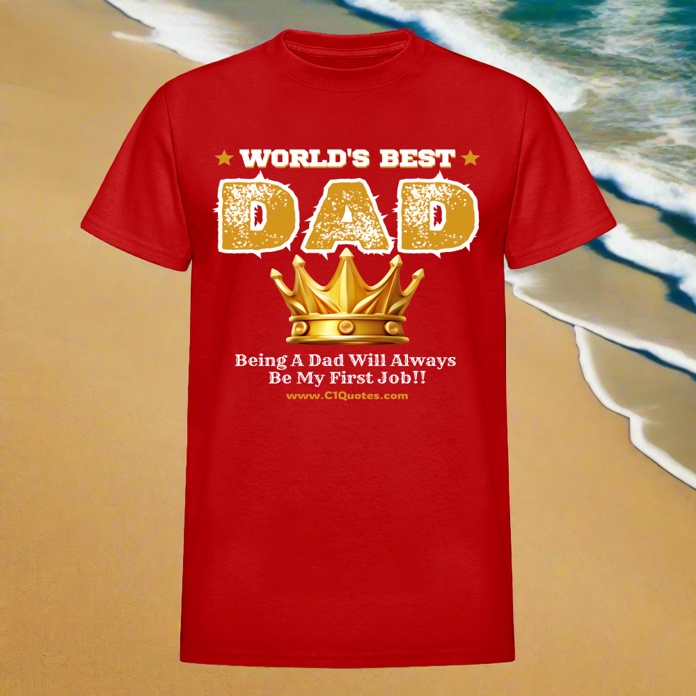 World's Best Dad T-Shirt (Soft Tee) - red