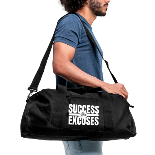 Success Over Excuses Duffel Bag - black