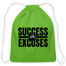 Load image into Gallery viewer, Success Over Excuses Cotton Drawstring Bag (Black Print) - clover
